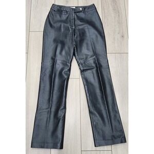 HUGO BUSCATI COLLECTION Womens Black‎ 100% Leather Pants Size 2 y2k